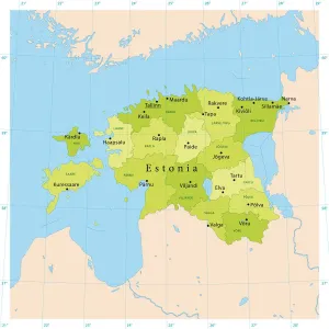 Prints of Highly detailed vector map of Estonia. File was created on August 21, 2012. The colors in the.eps-file are ready for print (CMYK). Included files: EPS (v8) and Hi-Res JPG (2800 x 2800 px) Map Prints: Estonia Vector Map Highly Detailed CMYK Print Ready
