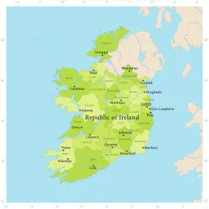 Map Prints: Highly Detailed Ireland Vector Map Print for Art and Design