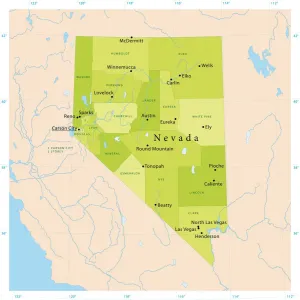 Detailed US Maps Prints: Nevada Vector Map