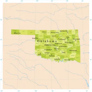 Prints of Highly detailed vector map of Oklahoma, United States. File was created on January 15, 2013. The colors in the.eps-file are ready for print (CMYK) Photorealistic Artwork Prints: Highly Detailed Oklahoma Vector Map for Print