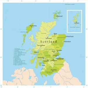 Highly Detailed Scotland Vector Map for Print