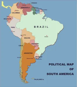 South America Political Map Print in Vector Format