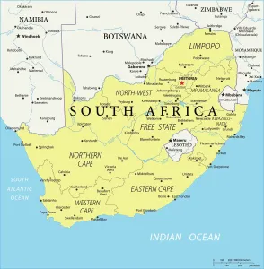 South Africa Reference Map Print