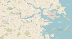 Boston Region Map Print: Layered Reference Map