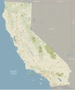 California Reference Map Print: Cities, Roads, and Landmarks