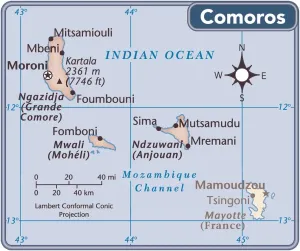 Reference Maps 2011 Prints: Comoros country map