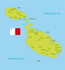 Prints of Malta Through Time Prints: Malta Reference Map Print (Fine Art Storehouse)