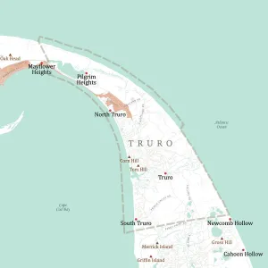 Truro, MA Vector Road Map Print