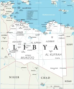 Prints of Reference Map of Libya Chad Prints: Fine Art Storehouse Print of Libya Reference Map