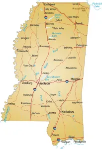 Mississippi Reference Map Print