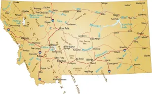 Montana Reference Map Print