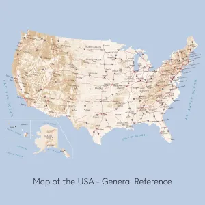 USA Map Prints: Map of the USA general reference