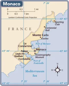 Reference Maps 2011 Prints: Monaco country map