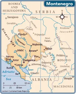 Prints of 2011 edition Montenegro Prints: Montenegro 2011 Print Reference Map