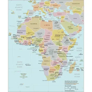 World Prints: Africa Political Map Vector Print Reference