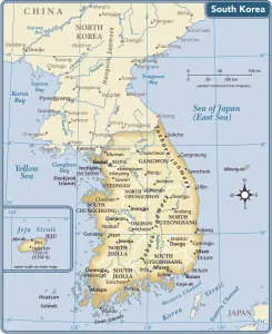 World Prints: South Korea Country Map Print (Reference Maps, 2011 Edition)