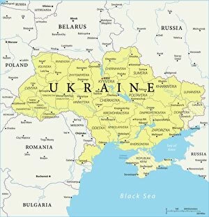 Poland Collection: Map of Ukraine