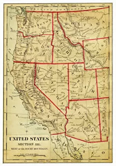 Images Dated 30th January 2019: Map of Western states USA 1876
