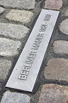 Marking on the ground showing the course of the former Berlin Wall, Government District Marking on the ground showing the course of the former Berlin Wall, Government District