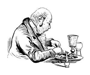 Mature Victorian gentleman enjoying his dinner Mature Victorian gentleman enjoying his dinner