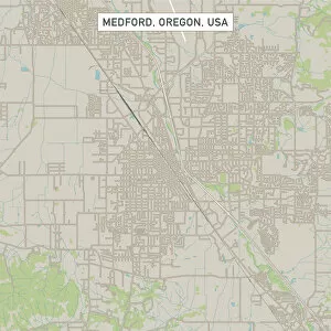 White Color Collection: Medford Oregon US City Street Map