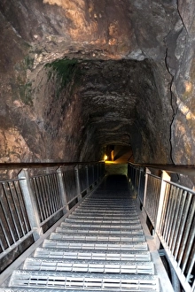 Megiddo, descending into the rock-cut water system Megiddo, descending into the rock-cut water system