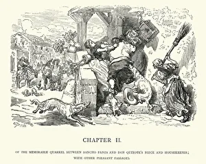 The memorable quarrel between Sancho Panza and Don Quixote's nie The memorable quarrel between Sancho Panza and Don Quixote's nie