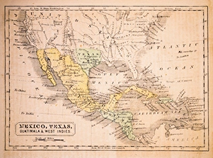 Mexico, Texas, Guatimala and West Indies 1852 Map Mexico, Texas, Guatimala and West Indies 1852 Map