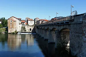 Millau/ France - old town and historic bridge crossing Tarn River Millau/ France - old town and historic bridge crossing Tarn River