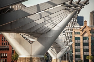 The Millennium Bridge, London, from bellow The Millennium Bridge, London, from bellow