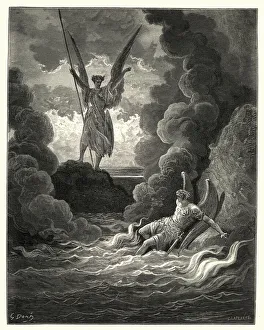 Milton's Paradise Lost - Gustave Dore - His mighty stature Milton's Paradise Lost - Gustave Dore - His mighty stature