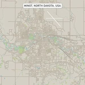 Minot North Dakota US City Street Map