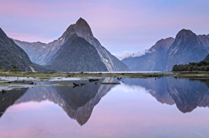 Mitre Peak at dawn, Fiordland National Park, Milford Sound, South Island, New Zealand Mitre Peak at dawn, Fiordland National Park, Milford Sound, South Island, New Zealand