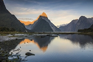 Mitre Peak in the morning light, Fiordland National Park, Milford Sound, South Island, New Zealand Mitre Peak in the morning light, Fiordland National Park, Milford Sound, South Island, New Zealand