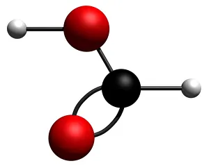 Molecular model of Formic Acid, digital illustration Molecular model of Formic Acid, digital illustration