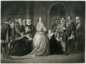 <b class=qtipBold><figcaption>Last Moments For Mary Queen Of Scots</figcaption></b><br>Engraving From 1873 Featuring Mary Queen Of Scots Before She Was Executed In 1587.<br><em>© traveler1116</em> Last Moments For Mary Queen Of Scots