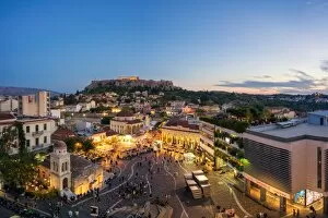 Attica Greece Gallery: Monastiraki Square and Acropolis of Athens, Greece