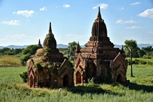 Myanmar Collection: Monuments 1818 and 1817 in Bagan, Myanmar
