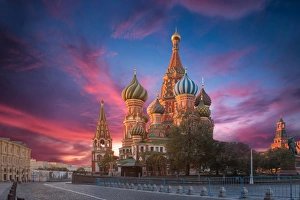 Moscow, Russia, Red square, view of St. Basils Cathedral Moscow, Russia, Red square, view of St. Basils Cathedral