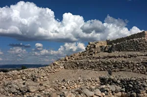 Mound of Megiddo, a view of the excavations Mound of Megiddo, a view of the excavations