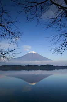Mount Fuji reflected in Lake Motosu, Fuji-Hakone-Izu National Park, Honshu, Japan Mount Fuji reflected in Lake Motosu, Fuji-Hakone-Izu National Park, Honshu, Japan
