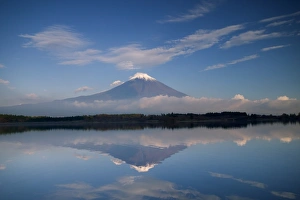 Mount Fuji reflected in Lake Motosu, Fuji-Hakone-Izu National Park, Honshu, Japan Mount Fuji reflected in Lake Motosu, Fuji-Hakone-Izu National Park, Honshu, Japan