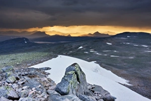 The mountains around Nordre Bjollavatnet, Bjollavatnet lake, view from Steindalstinden hill The mountains around Nordre Bjollavatnet, Bjollavatnet lake, view from Steindalstinden hill
