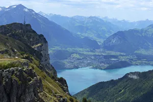Mt Niederhorn with Lake Thun and the town of Thun, Beatenberg municipality Mt Niederhorn with Lake Thun and the town of Thun, Beatenberg municipality