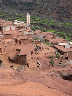 Mud-brick village of Anammer, Ourika Valley, Atlas Mountains, Marrakech-Tensift-Al Haouz Mud-brick village of Anammer, Ourika Valley, Atlas Mountains, Marrakech-Tensift-Al Haouz