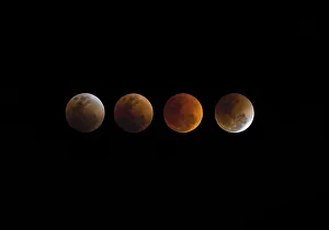 Multiple exposures of the total lunar eclipse on 31st January 2018, Bangkok, Thailand Multiple exposures of the total lunar eclipse on 31st January 2018, Bangkok, Thailand