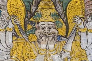 Mural, Hindu deity, Srirangam temple complex, Tiruchirappalli, Tamil Nadu, India Mural, Hindu deity, Srirangam temple complex, Tiruchirappalli, Tamil Nadu, India