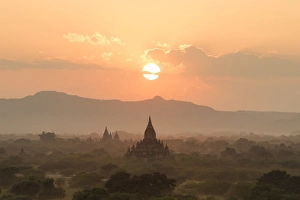 Myamar Landscape view of ancient pagoda field at bagan famouse place in Mandalay region Myamar Landscape view of ancient pagoda field at bagan famouse place in Mandalay region