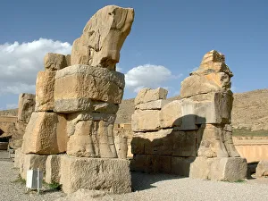 Mysterious ancient stone horses gate of Persepolis - Iran Mysterious ancient stone horses gate of Persepolis - Iran