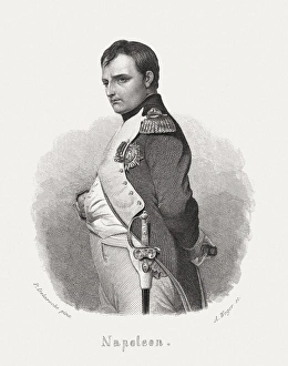 NapolA on Bonaparte (1769-1821), steel engraving, published in 1868 NapolA on Bonaparte (1769-1821), steel engraving, published in 1868